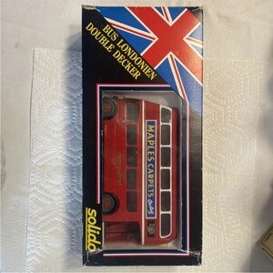 Solid Red London Double Decker Bus Toy